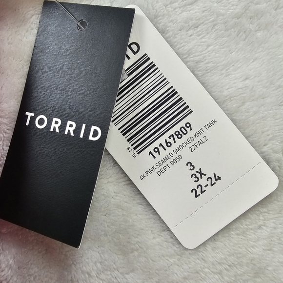 Torrid Festi Smocked Jersey Seamed Corset Tank Top 3X Pink Barbiecore - Picture 4 of 11